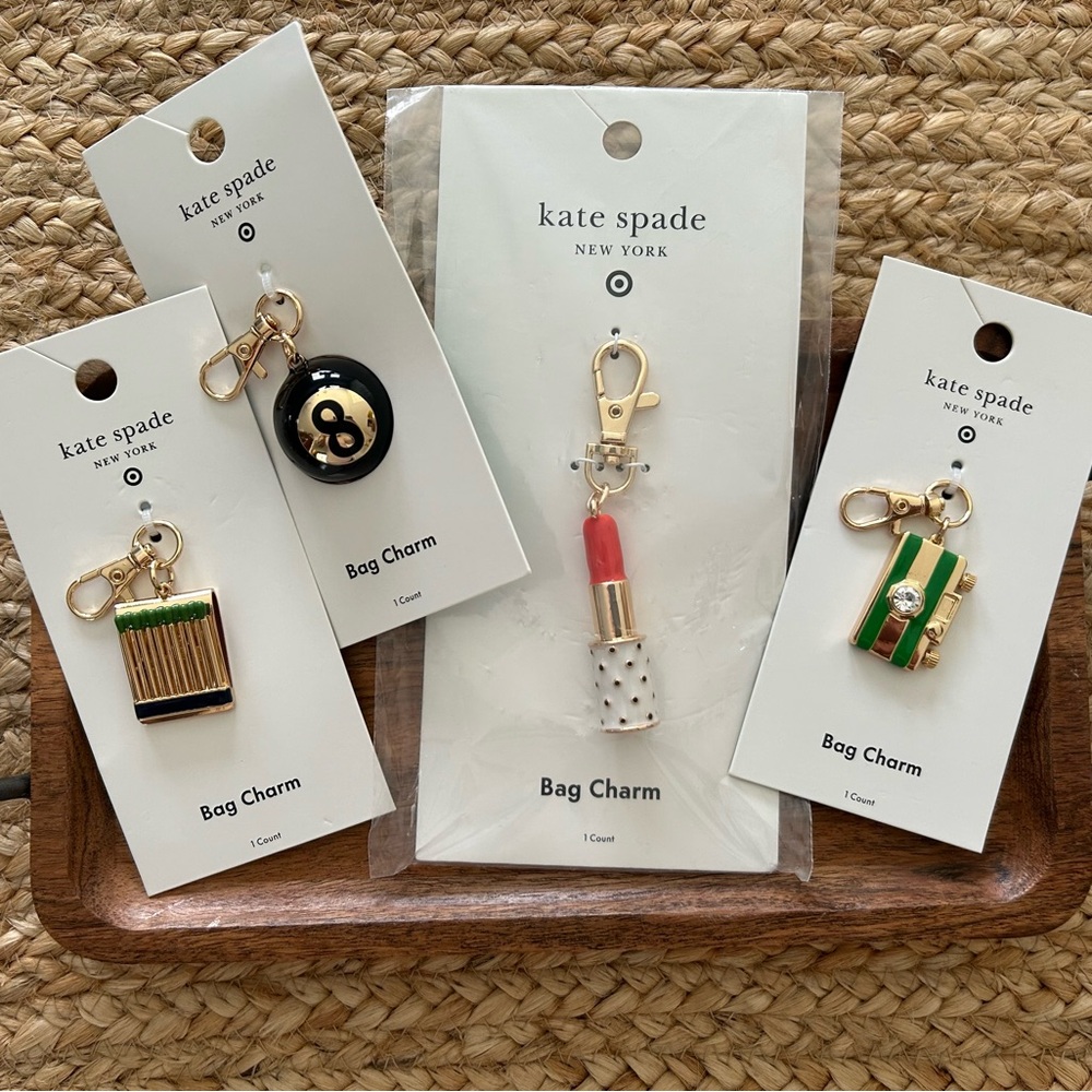 Kate Spade Bag Charms Bundle: Matches, Lipstick, 8 Ball, Camera